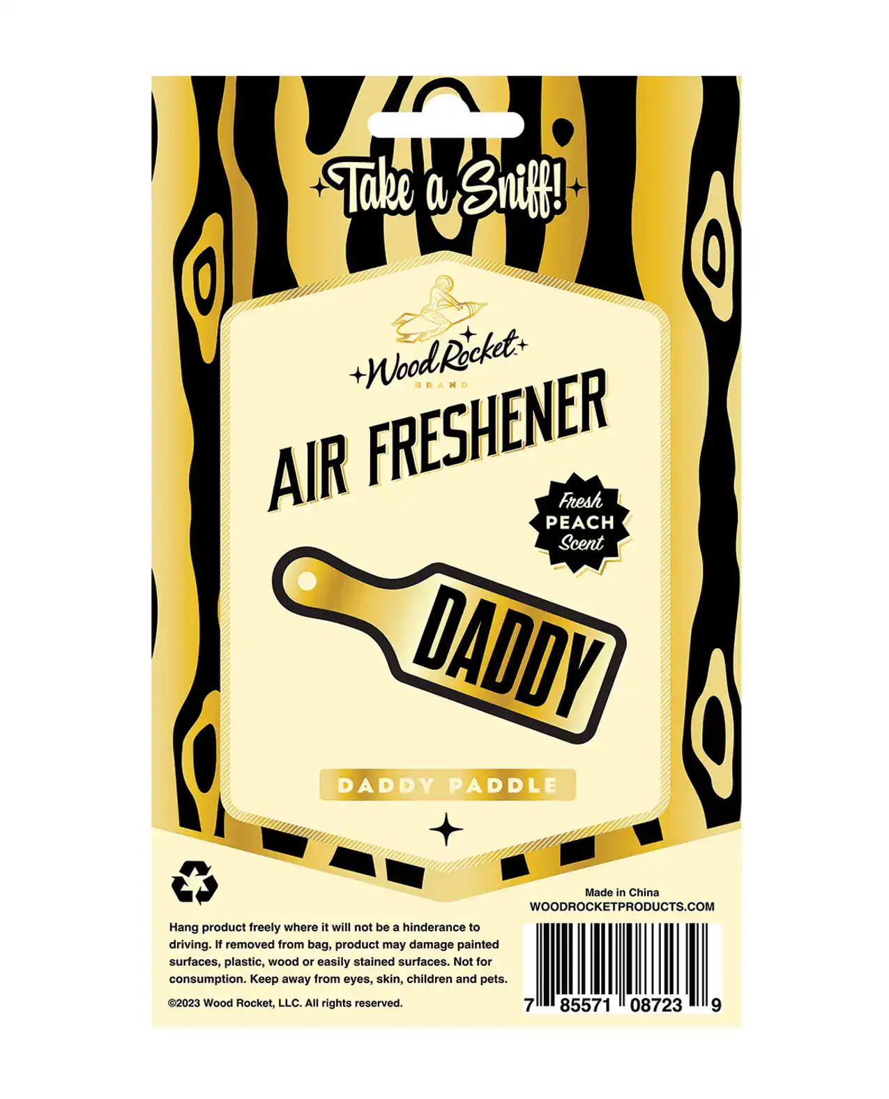 Wood Rocket Daddy Paddle Air Freshener - Peach - Image 2