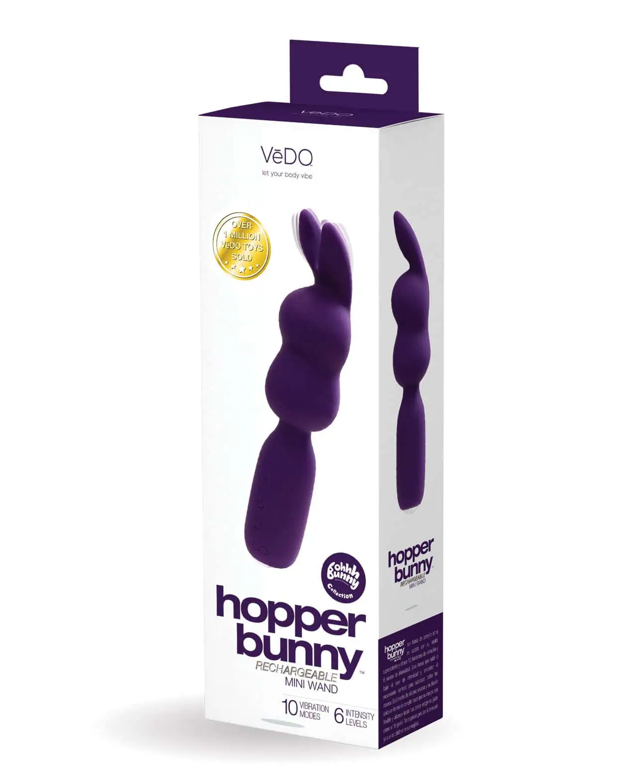 VeDO Hopper Bunny Rechargeable Mini Wand - Purple - Featured Image