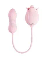 Fiona Plus Rose Clit Licking Stimulator & Thrusting Egg - Pink - Image 1