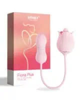 Fiona Plus Rose Clit Licking Stimulator & Thrusting Egg - Pink - Image 2