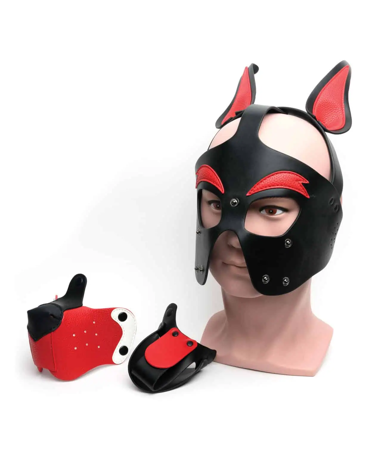 Playful Pup Hood - O/S Black/White/Red - Image 4