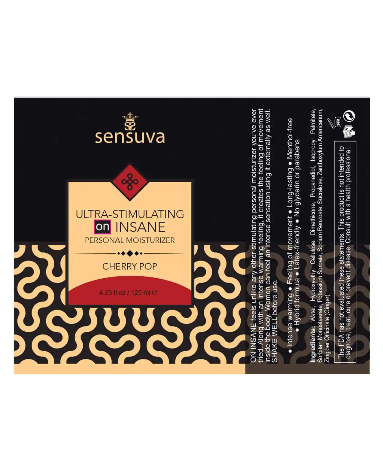 Sensuva Ultra Stimulating ON Insane Personal Moisturizer - 1.93 oz Cherry Pop - Image 3