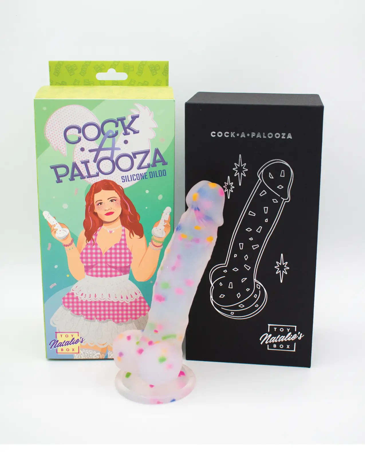Natalie's Toy Box Cock-A-Palooza Confetti Silicone Dildo - Image 3