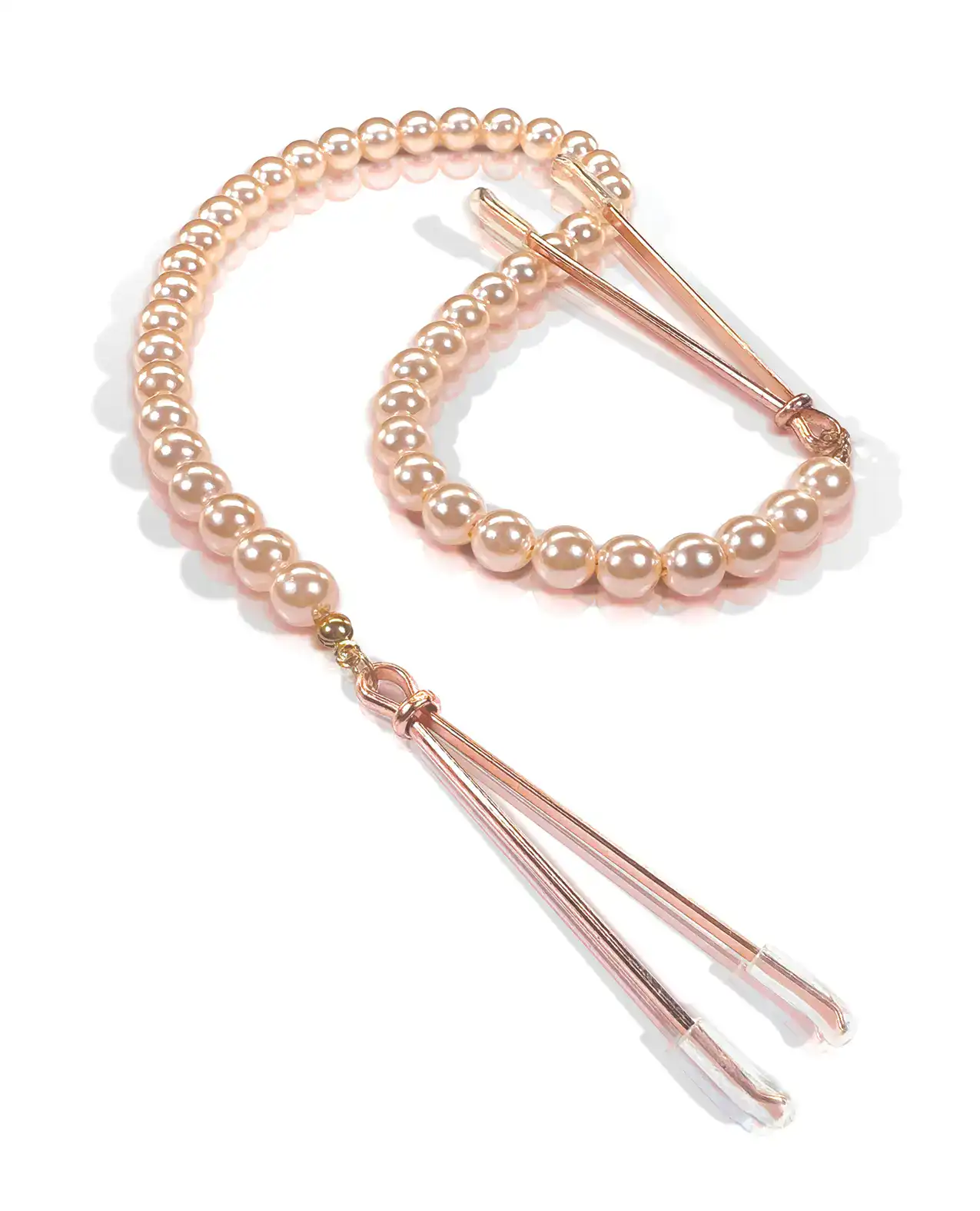 Nixie Pearl Drop Tweezer Nipple Clamps - Rose Gold - Image 2