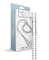 Nixie Pearl Drop Tweezer Nipple Clamps - Silver - Image 1