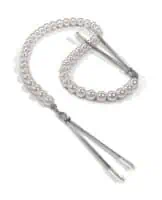 Nixie Pearl Drop Tweezer Nipple Clamps - Silver - Image 2