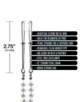 Nixie Pearl Drop Tweezer Nipple Clamps - Silver - Image 3