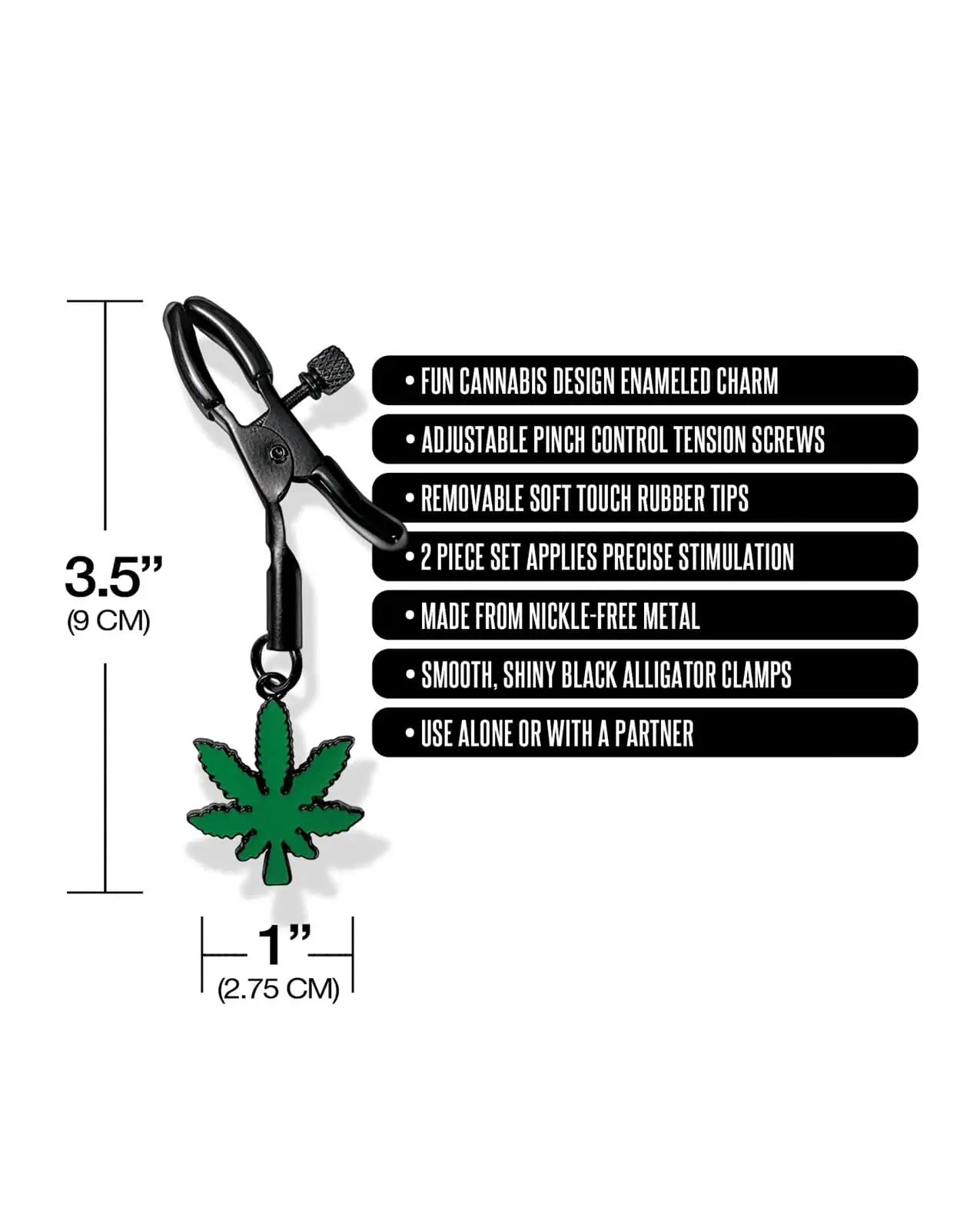 Stoner Vibes Glow in the Dark Adjustable Nipple Clamps - Image 4