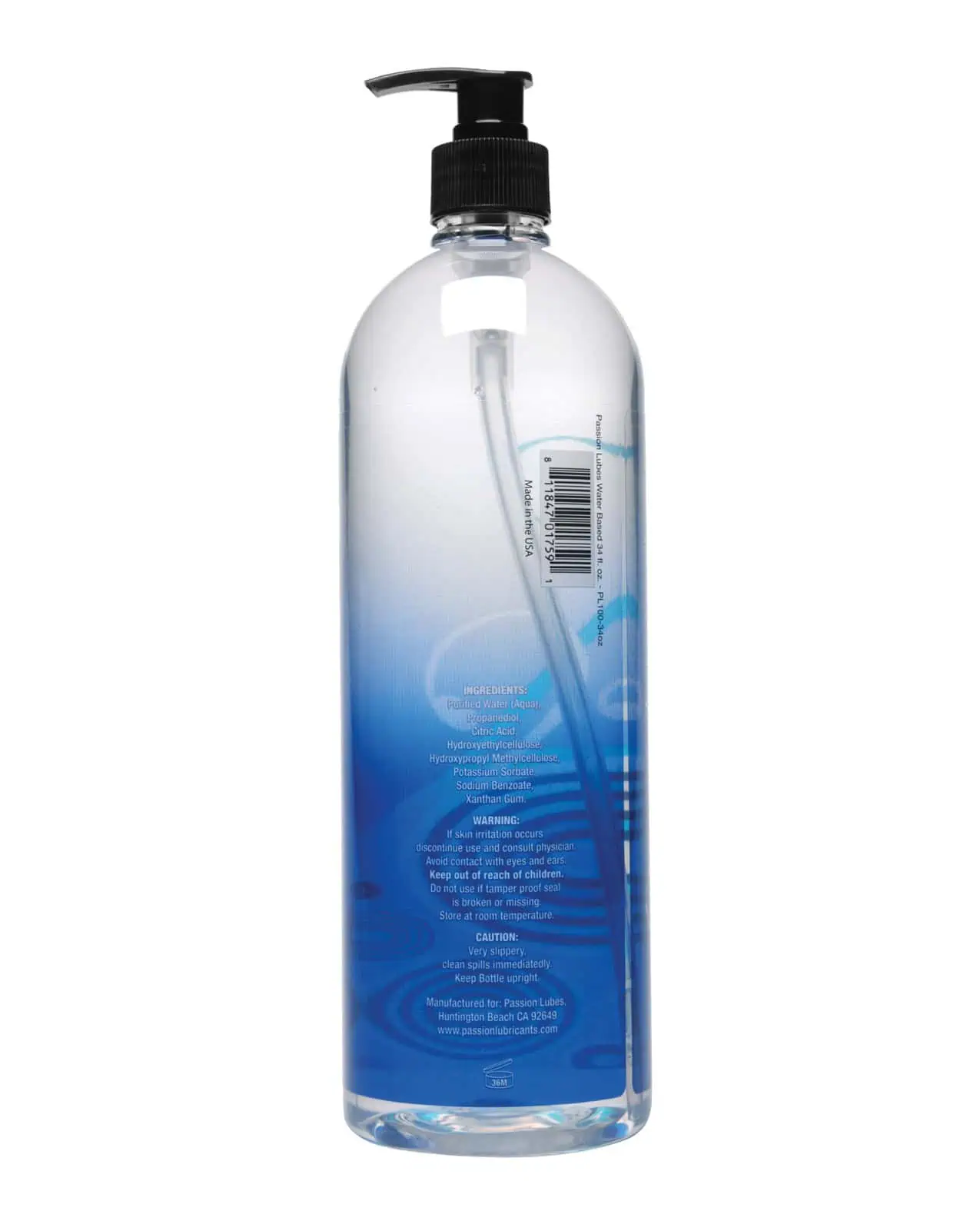 Passion Natural Water Based Lubricant 34 Ounce Pump - Image 4