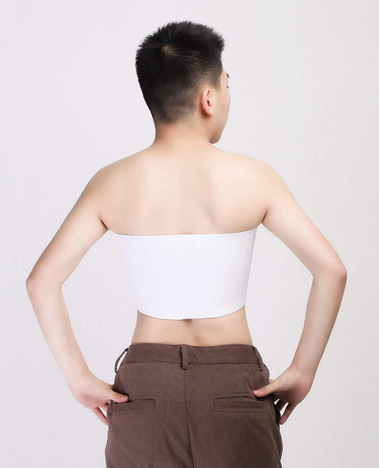 Gender Fluid Strapless Chest Compression Binder - Large White - Image 3