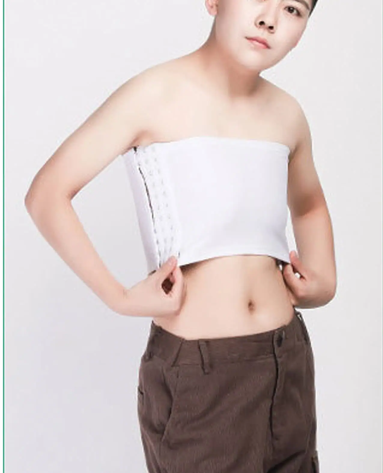 Gender Fluid Strapless Chest Compression Binder - XXL White - Image 2