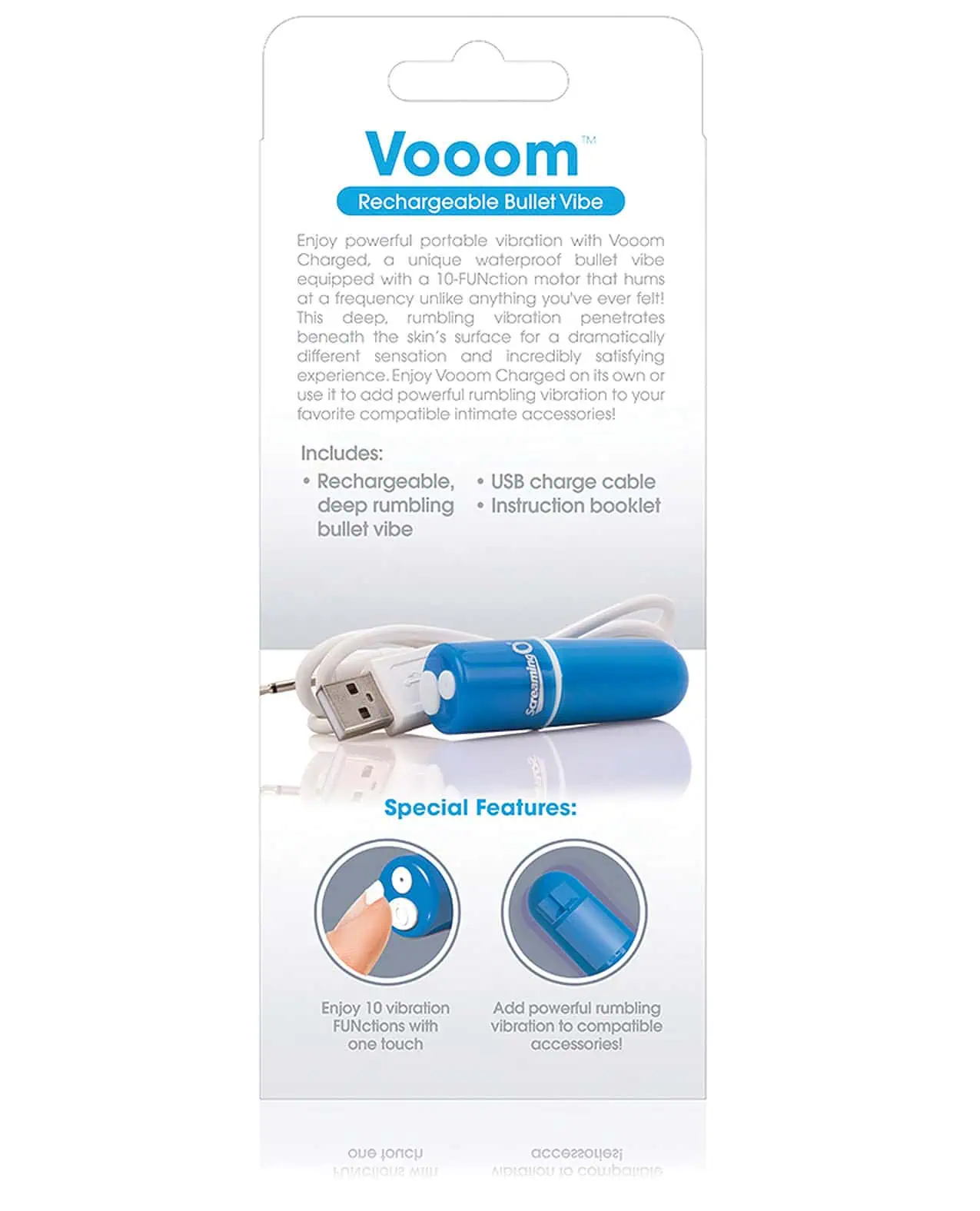 Screaming O Charged Vooom Rechargeable Bullet Vibe - Blue - Image 5