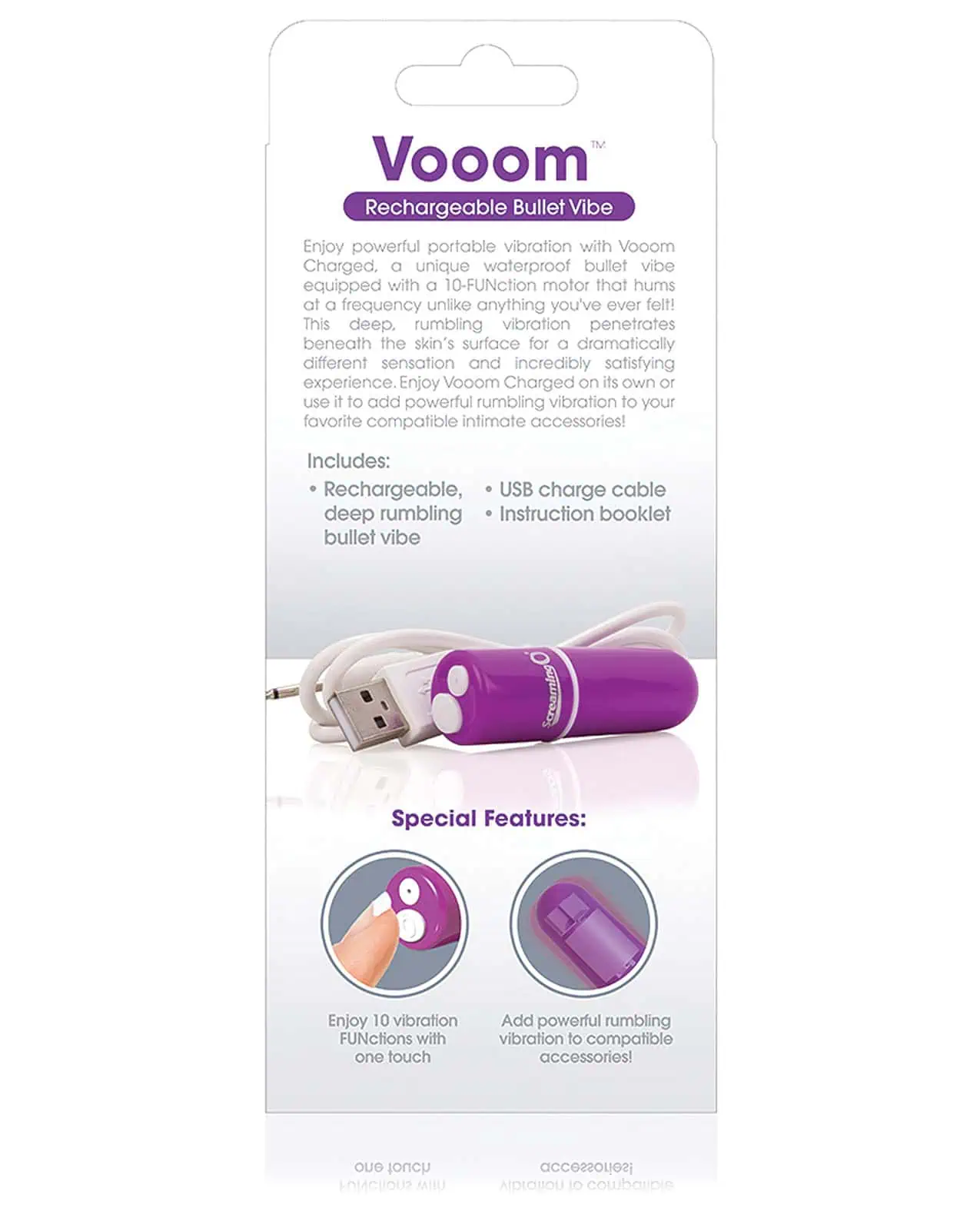 Screaming O Charged Vooom Rechargeable Bullet Vibe - Purple - Image 3