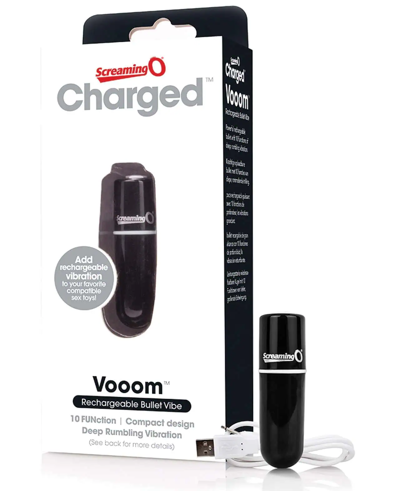 Screaming O Charged Vooom Rechargeable Bullet Vibe - Black - Image 3