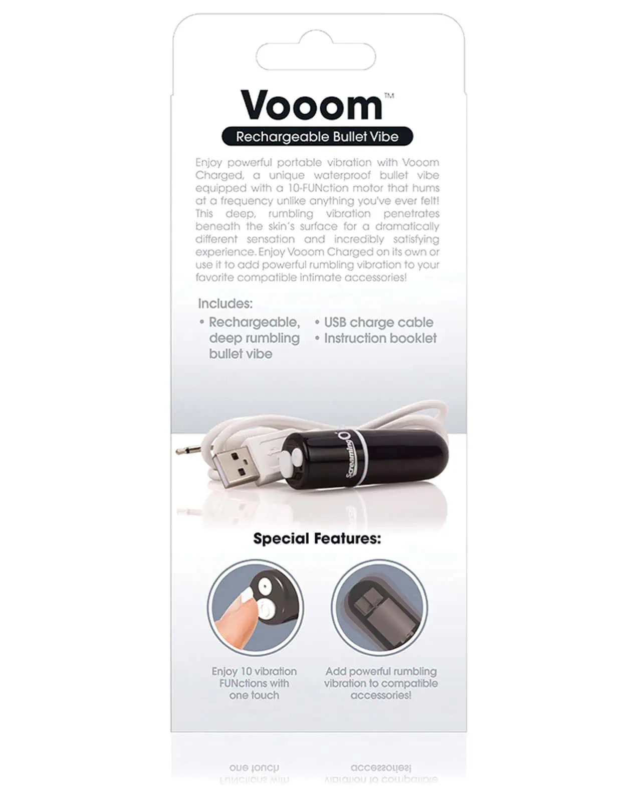 Screaming O Charged Vooom Rechargeable Bullet Vibe - Black - Image 5