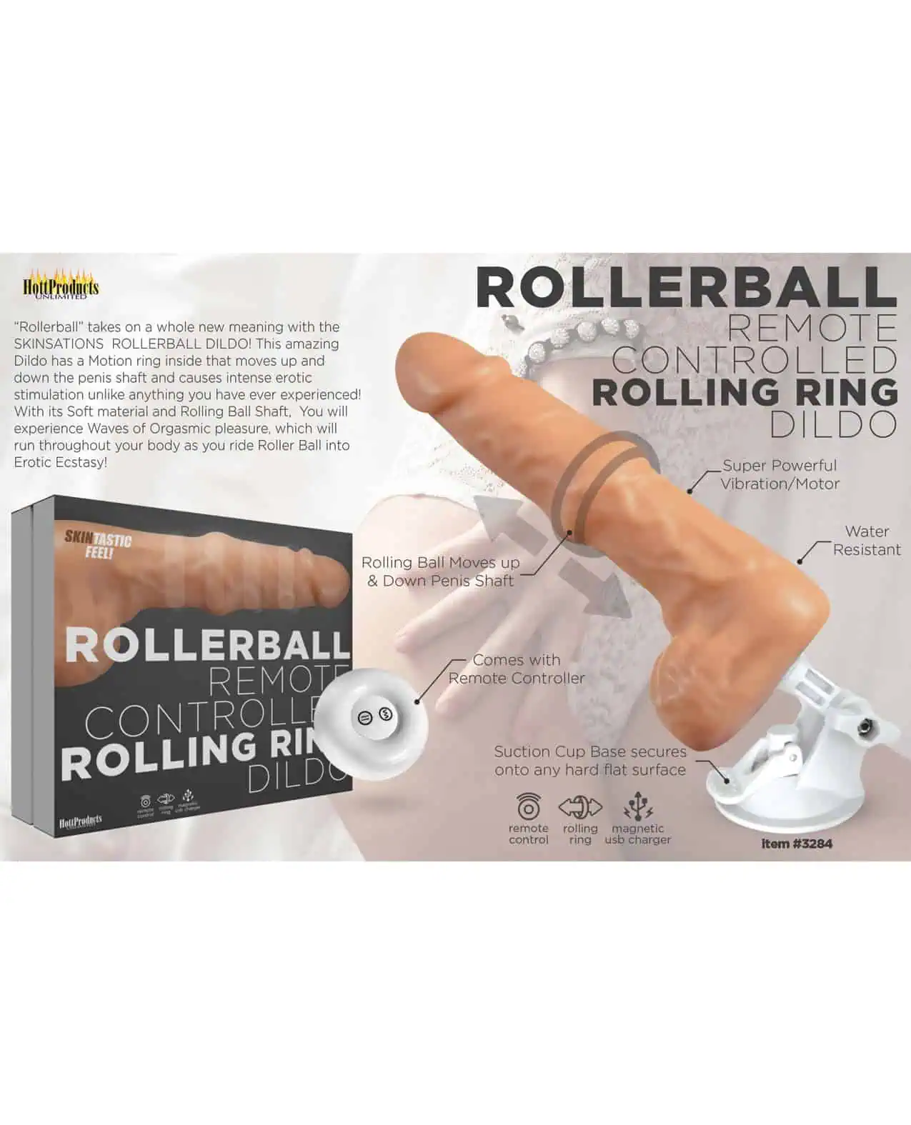 Rollerball Dildo w/Suction Cup - Image 5