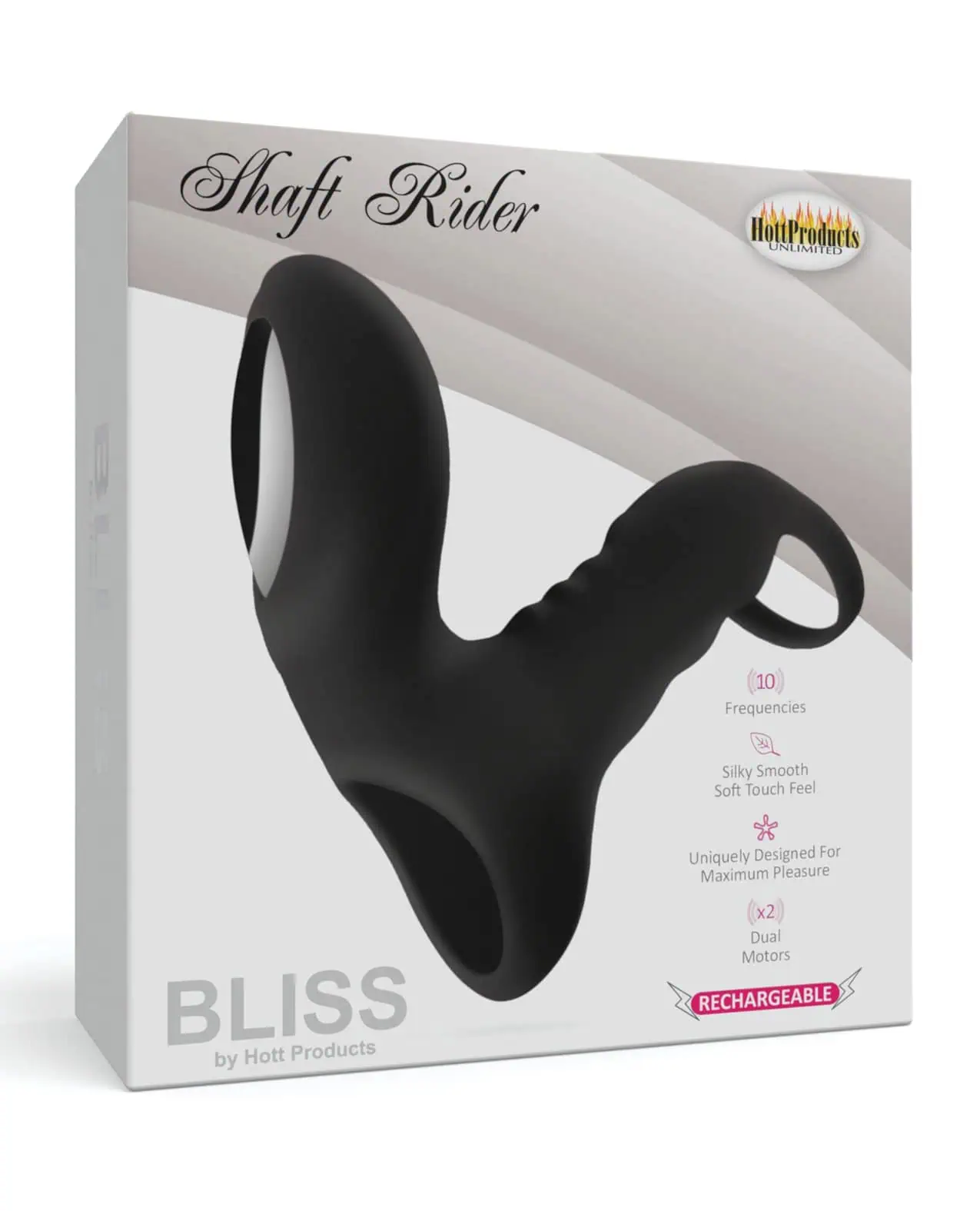 Bliss Shaft Rider Vibrating Cock Ring Sleeve - Black - Image 3