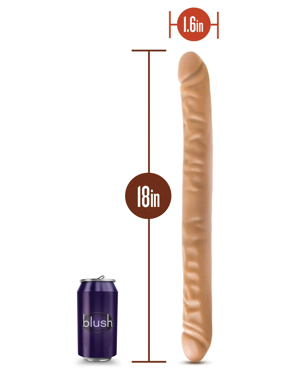 Dr. Skin Double Dildo Mocha 18 Inch - Image 3