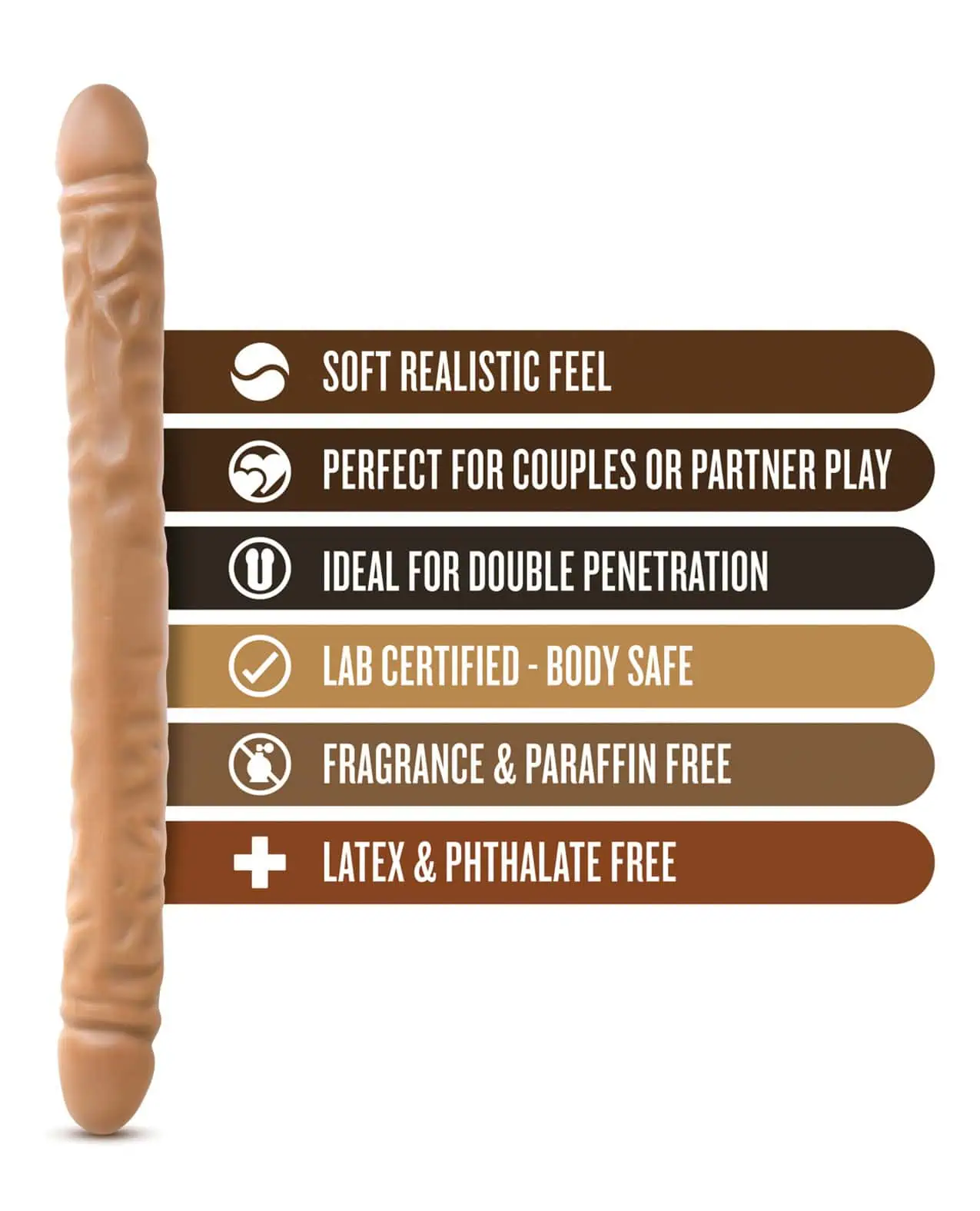 Dr. Skin Double Dildo Mocha 18 Inch - Image 4