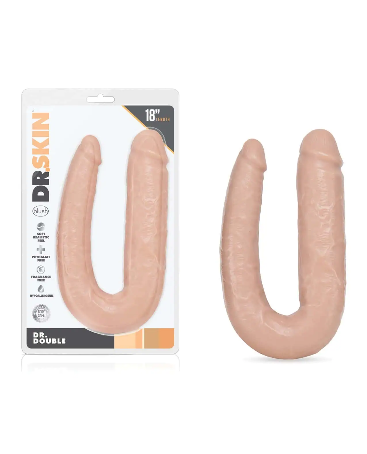 Dr Skin Dr Double Dildo Vanilla 18 Inch - Image 3