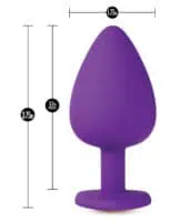Blush Temptasia Bling Plug w/Gem Large - Purple - Image 6