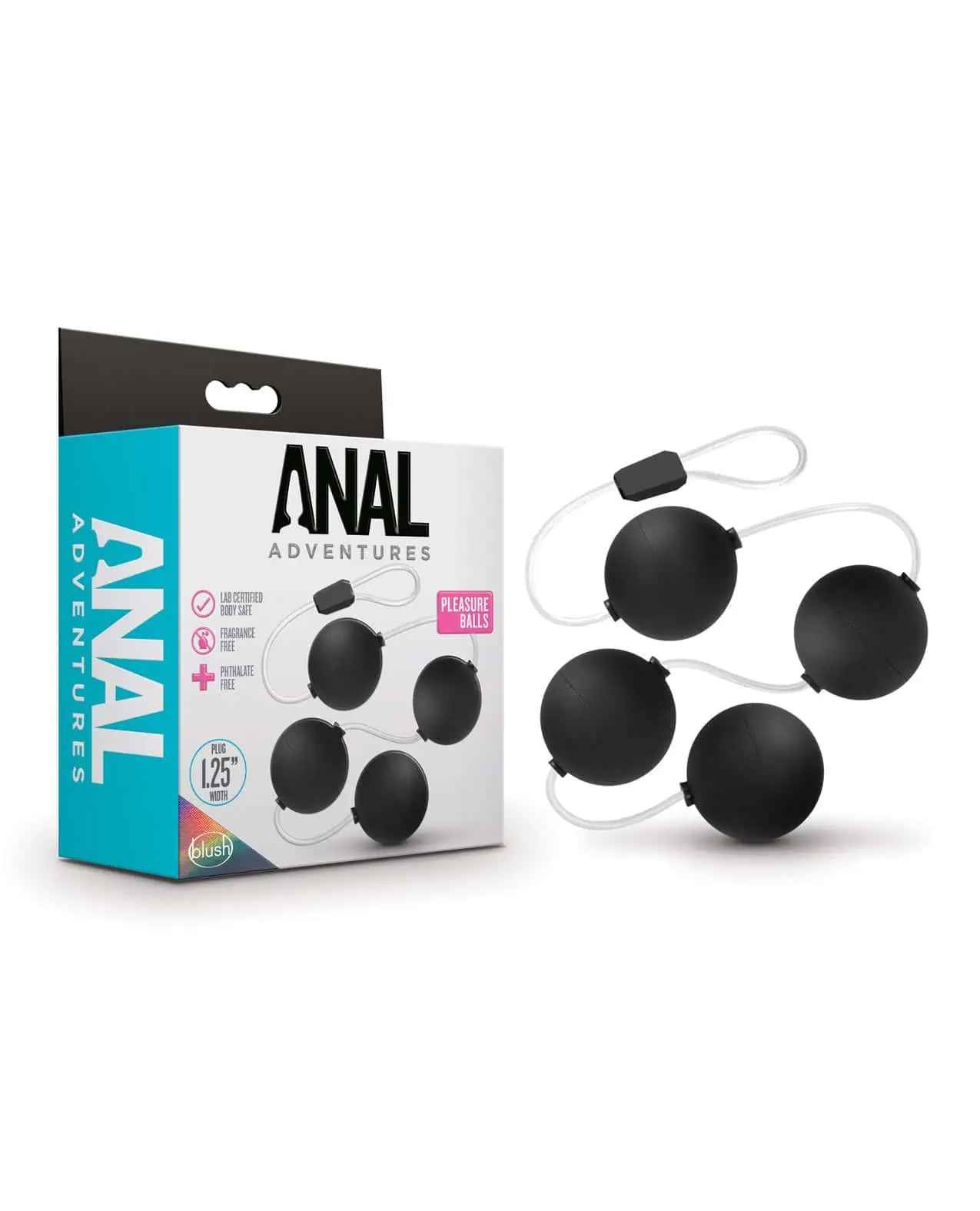 Blush Anal Adventures Pleasure Balls - Black - Featured Image