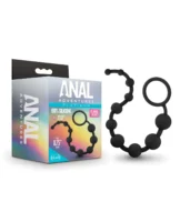 Blush Anal Adventures Platinum Silicone 10 Anal Beads - Black - Image 1