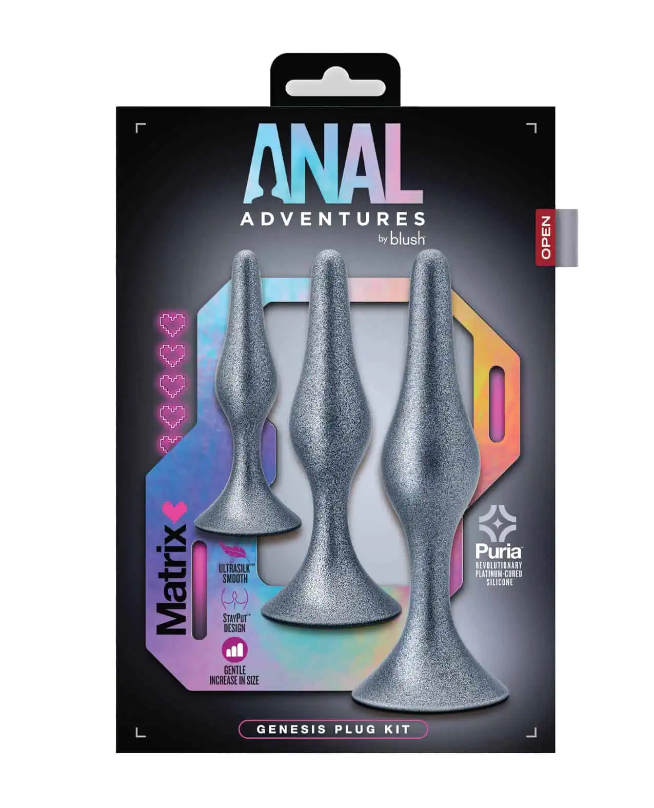 Blush Anal Adventures Matrix Genesis Plug Kit - Silver - Image 4