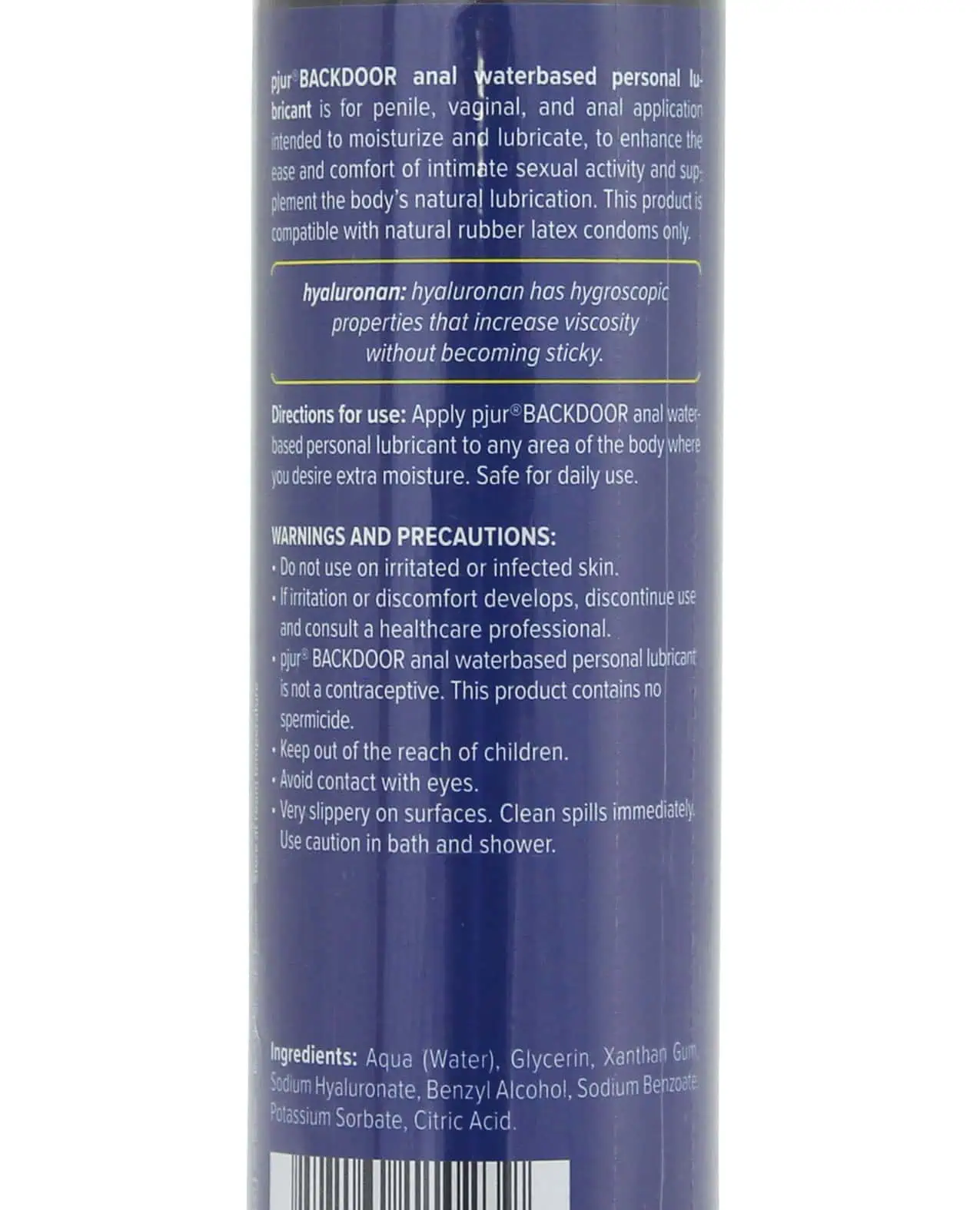 Pjur Back Door Anal Water Based Personal Lubricant - 250 ml Bottle - Image 2