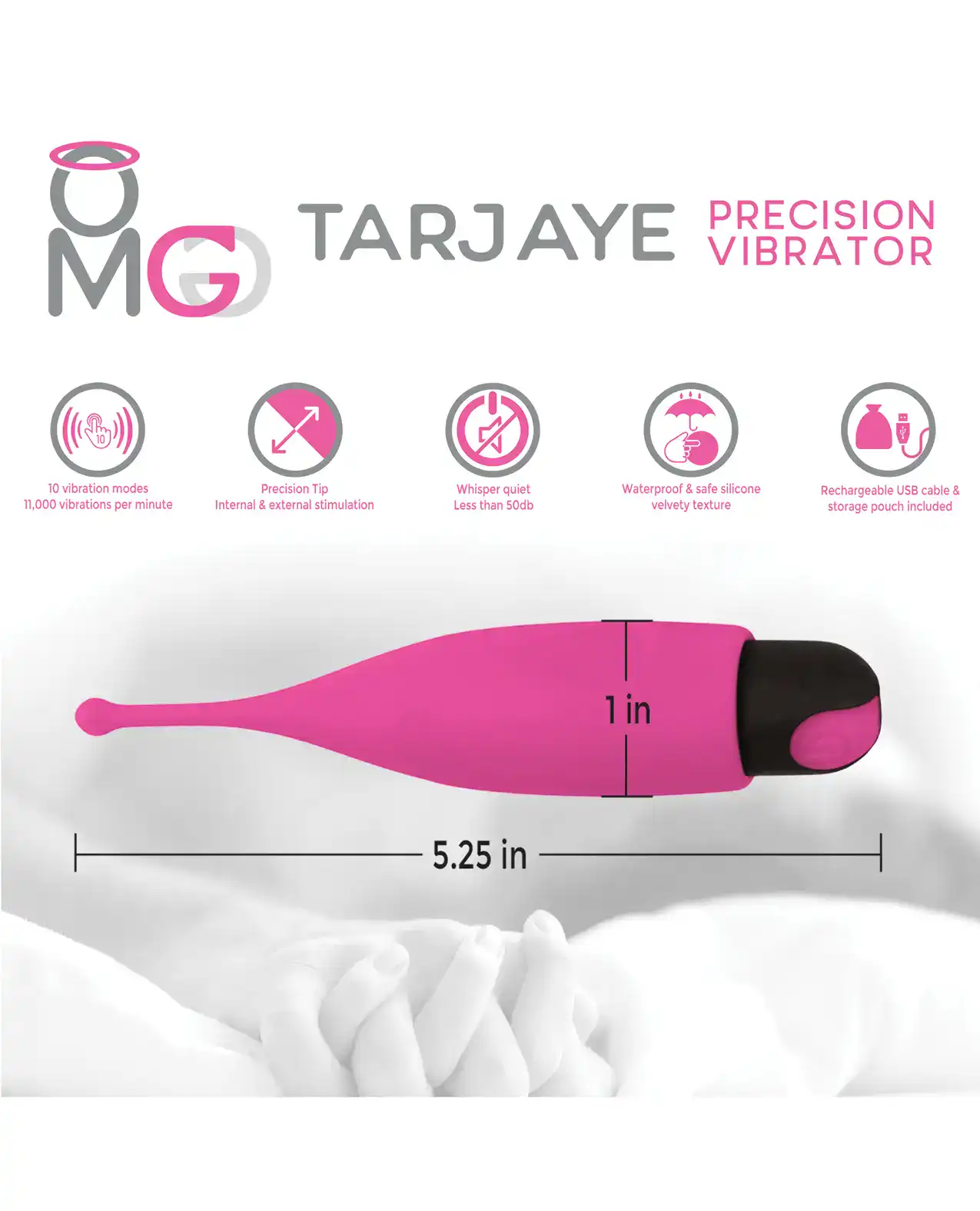 OMG Tarjaye Travel Size Precision Stimulator - Pink - Image 2