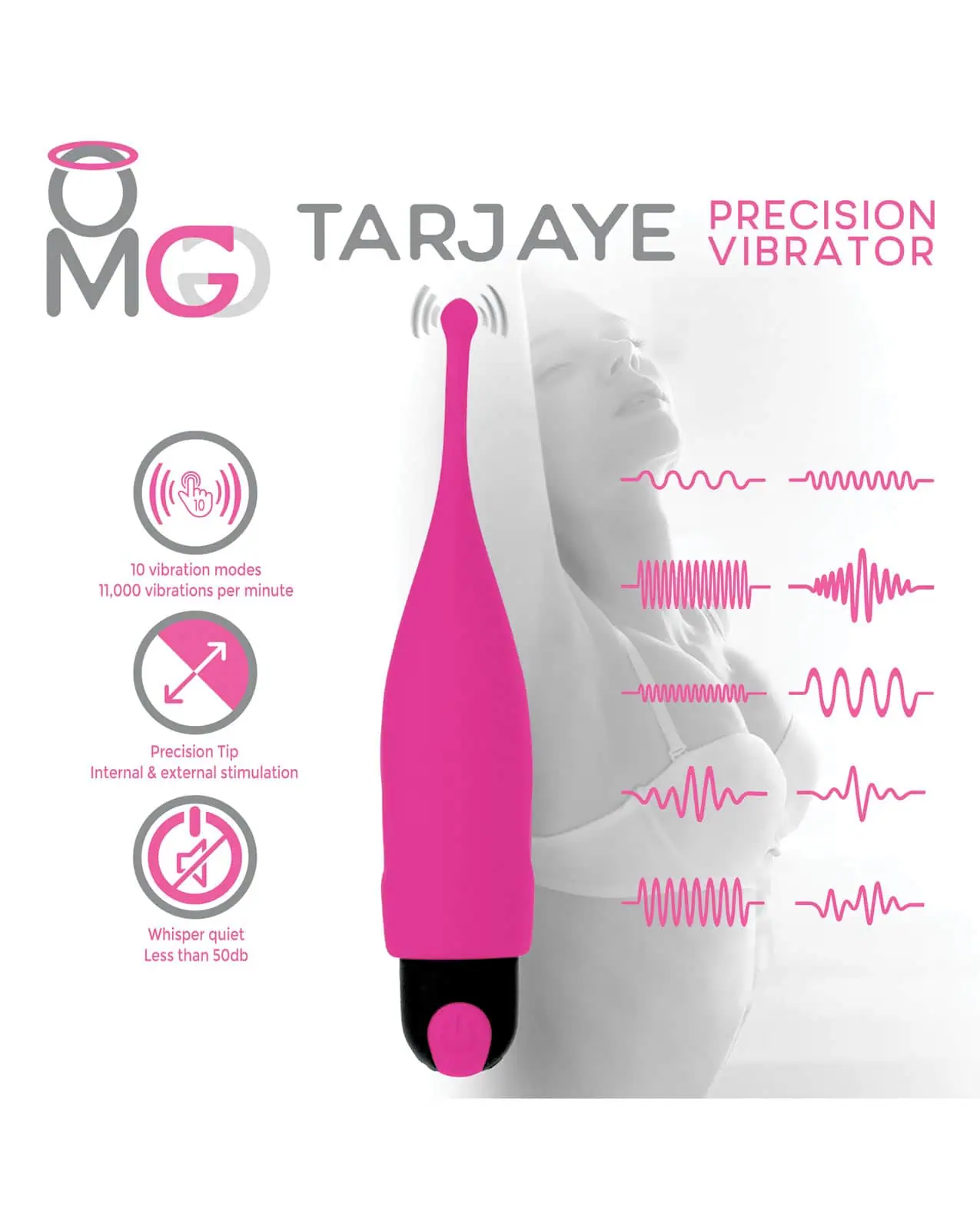 OMG Tarjaye Travel Size Precision Stimulator - Pink - Image 3