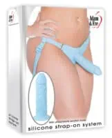Silicone Strap On System - Blue - Image 1