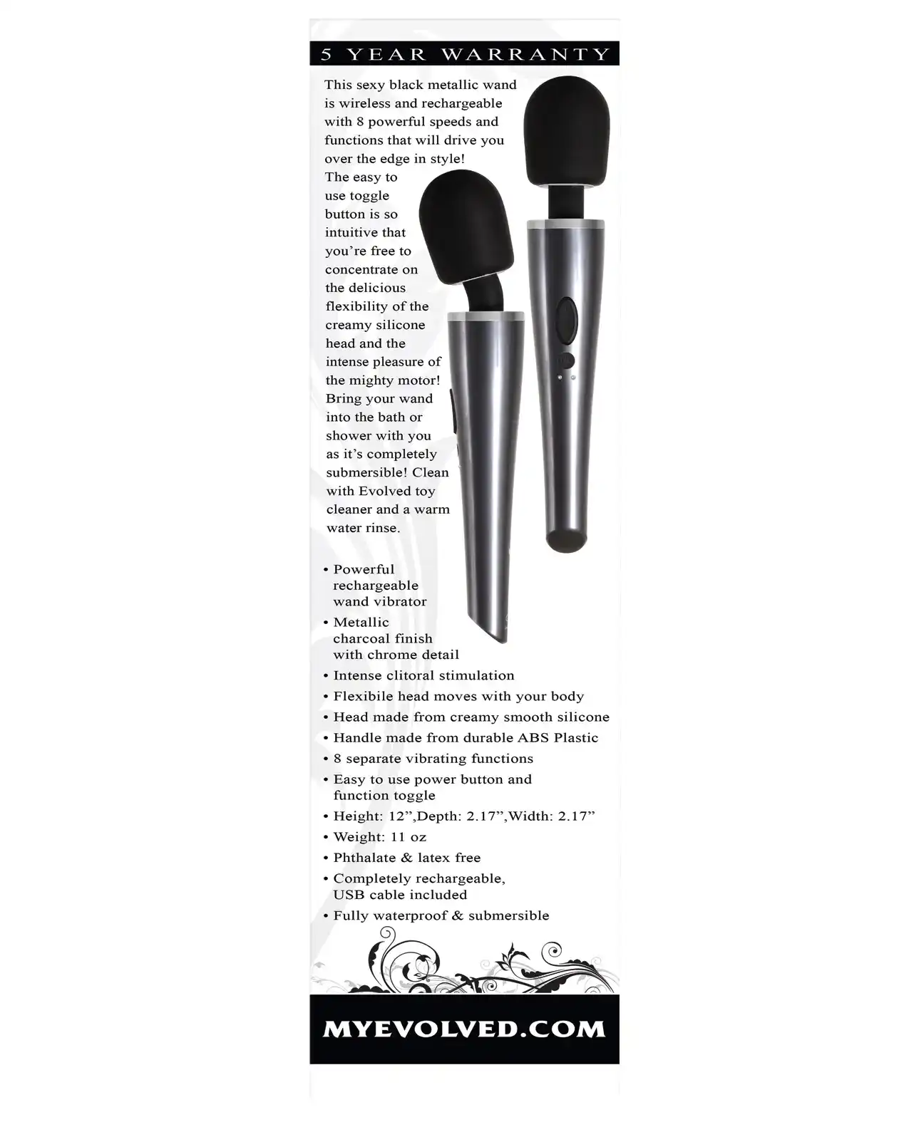 Evolved Mighty Metallic Wand - Gray/Black - Image 2