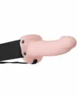 Adam & Eve Soft Hollow Strap On - Flesh - Image 4