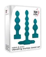 Adam & Eve Vibrating Anal Bumpy Bead Set - Teal - Image 3