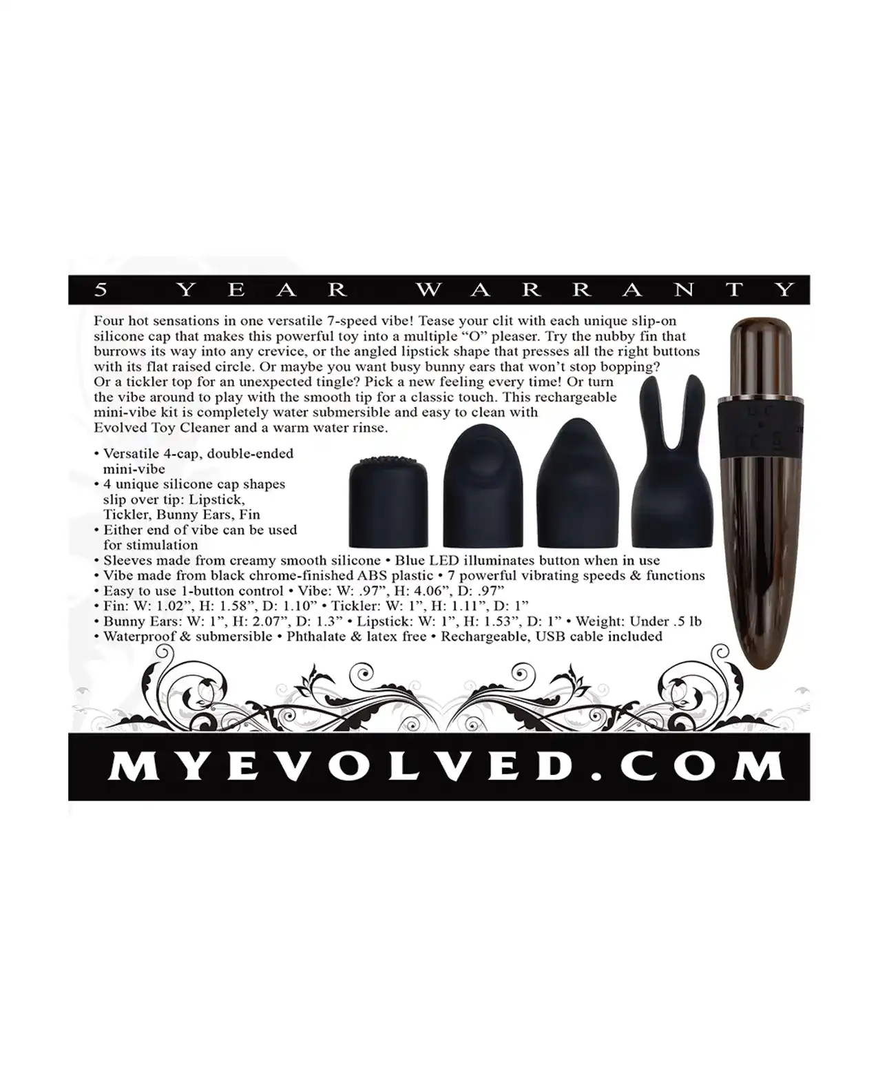Evolved Tiny Treasures Bullet - Red/Black/Chrome - Image 2