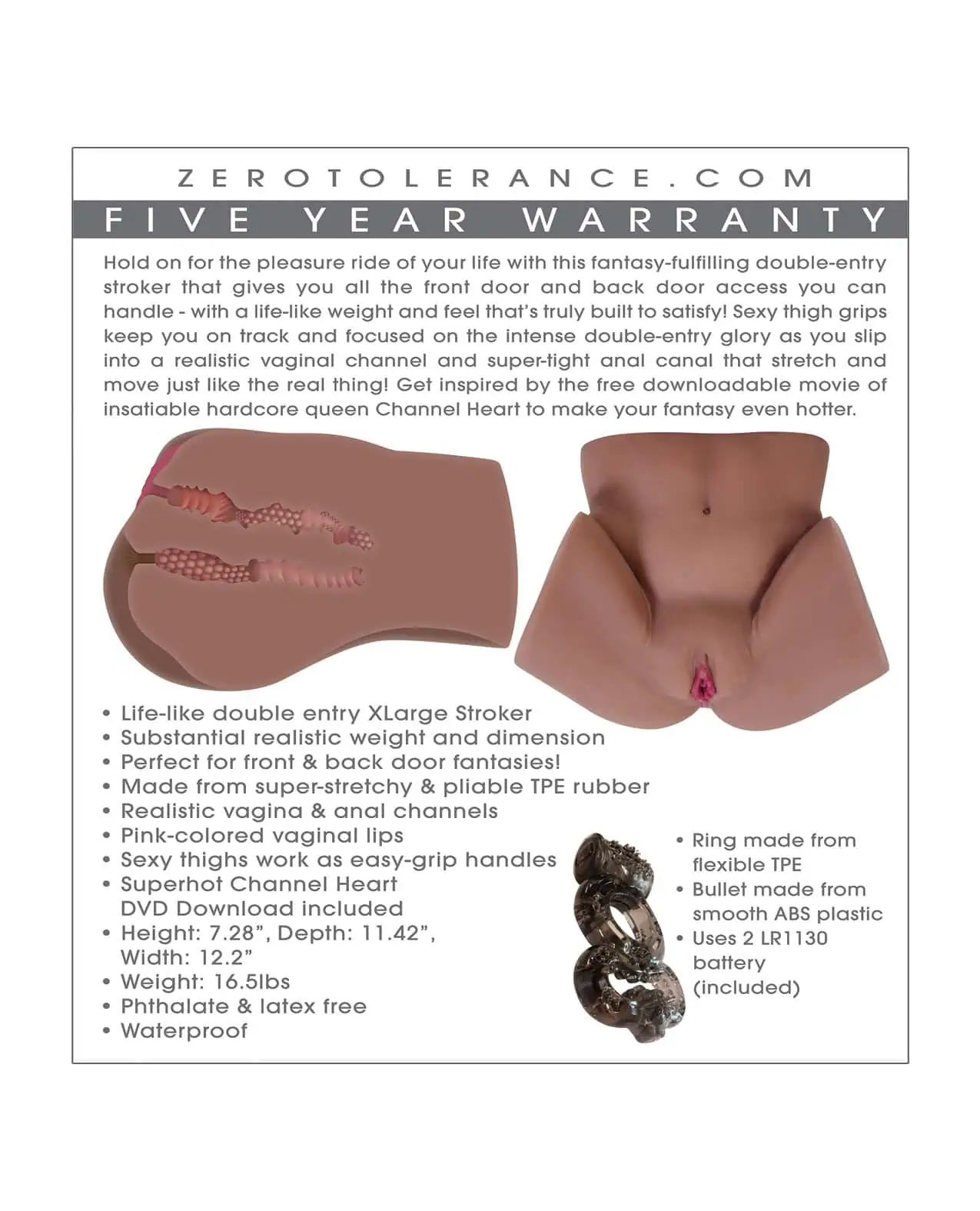 Zero Tolerance Channel Heart Body Stroker - Image 4