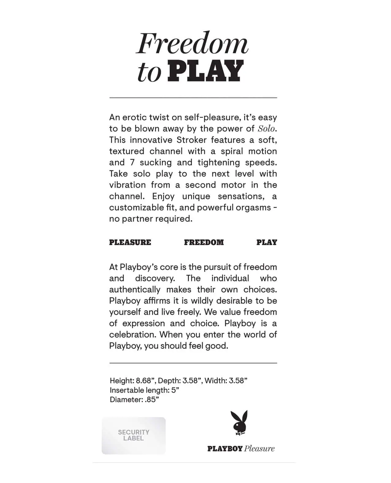 Playboy Pleasure Solo Stroker - Black - Image 2