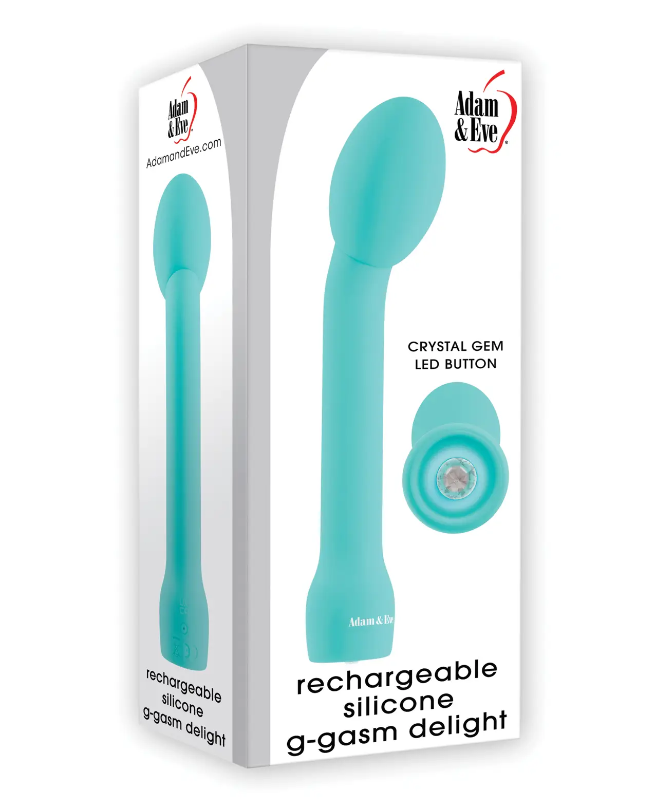 Adam & Eve G-Gasm Delight Rechargeable Silicone G Spot Vibe - Teal - Featured Image