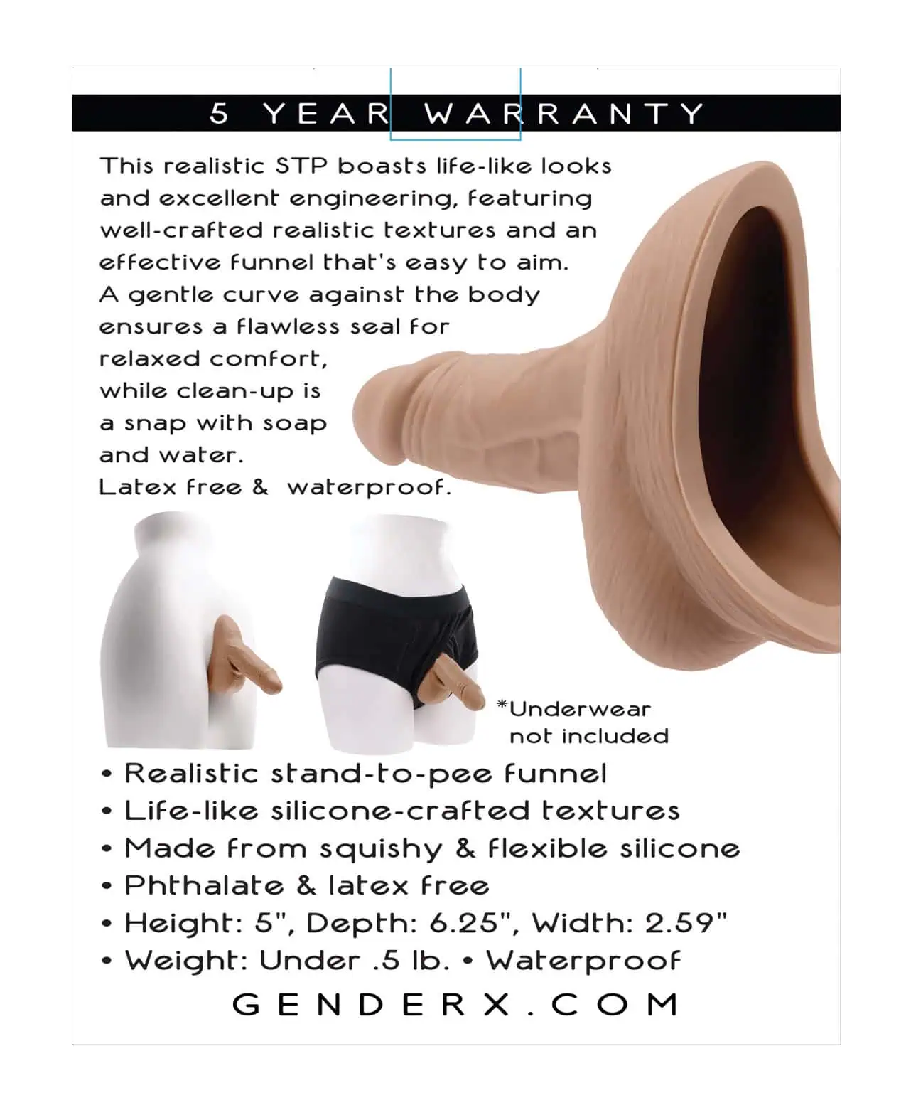 Gender X Silicone Stand To Pee - Tan - Image 2