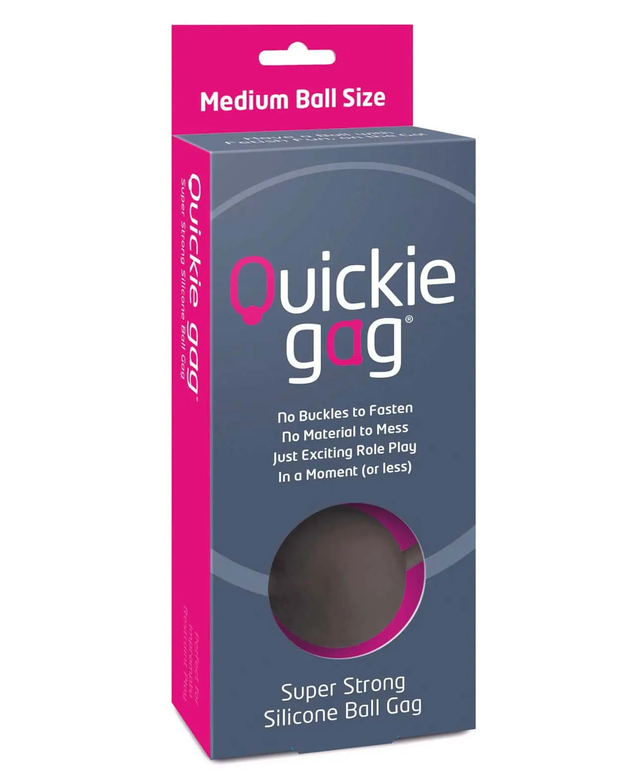Quickie Ball Gag Medium - Black - Image 2