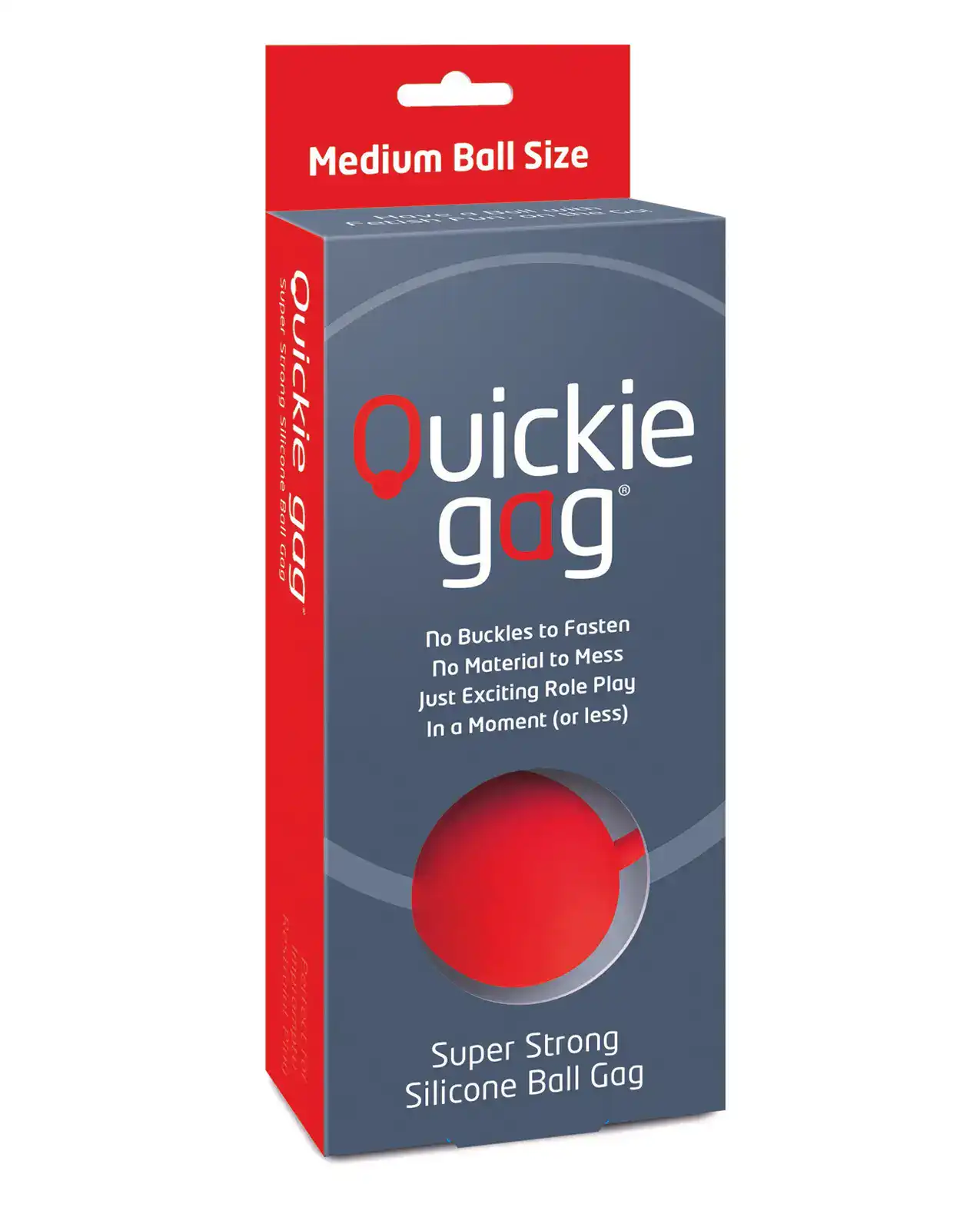 Quickie Ball Gag Medium - Red - Image 2