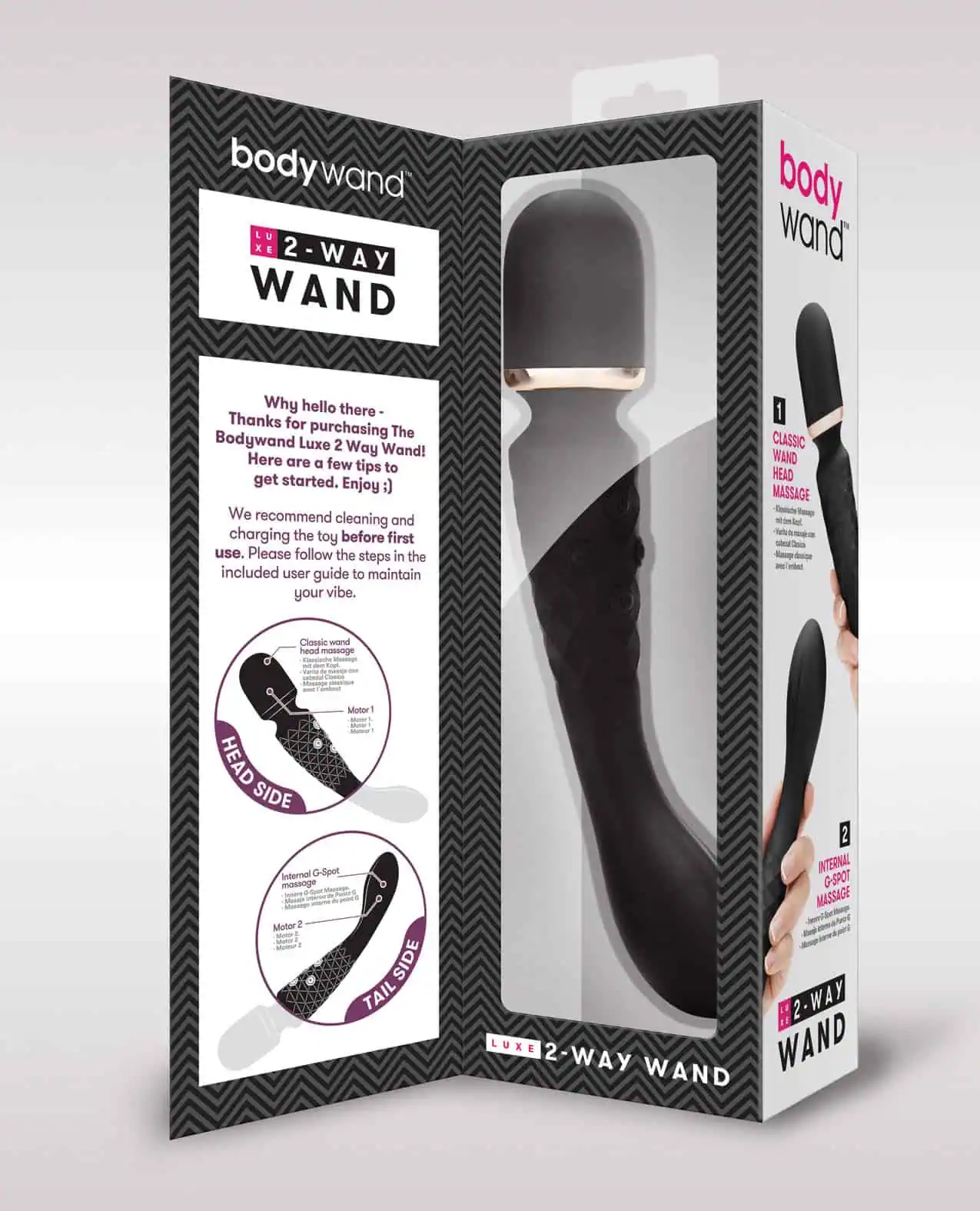 XGen Bodywand Luxe 2 Way Wand Head Massager - Black - Image 3