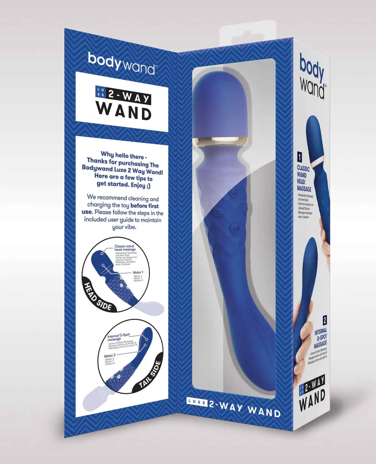 XGen Bodywand Luxe 2 Way Wand Head Massager - Blue - Image 3