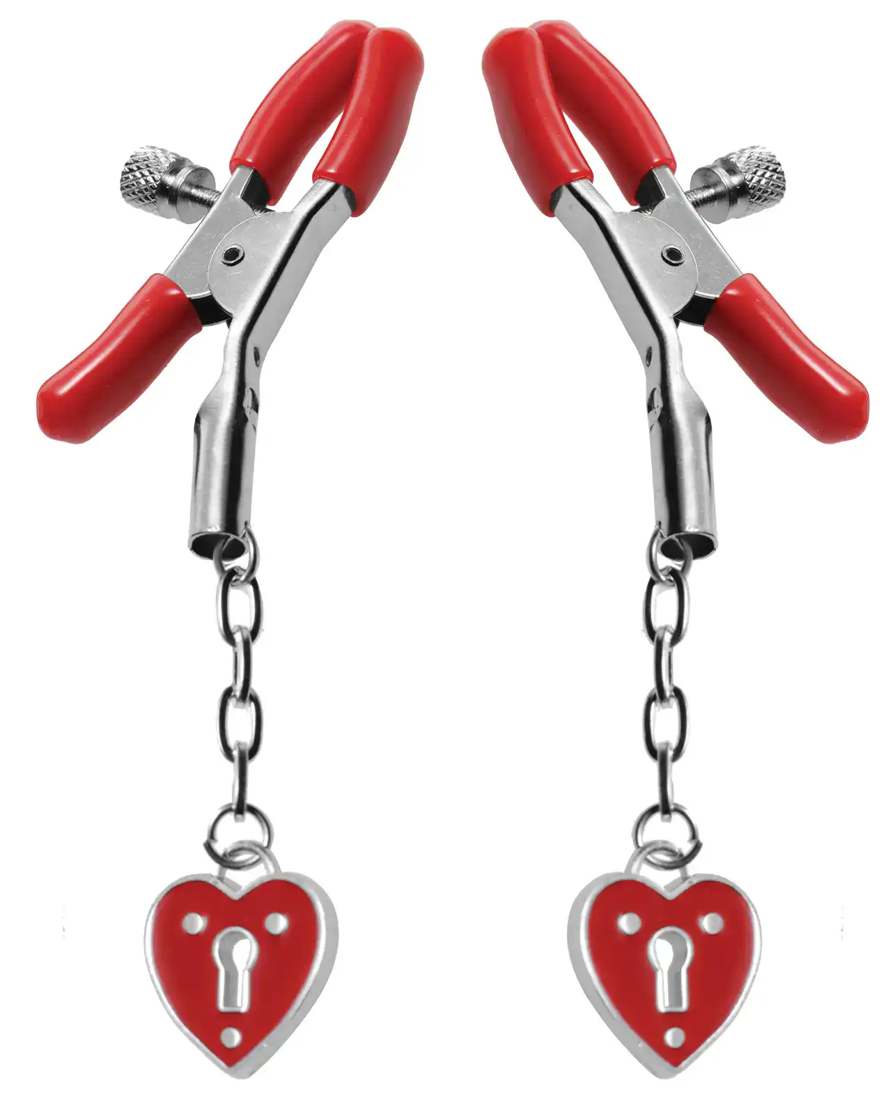 Master Series Charmed Heart Padlock Nipple Clamps - Image 2