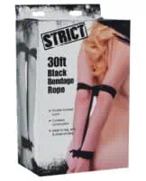 Strict Bondage Rope 30 ft - Black - Image 1
