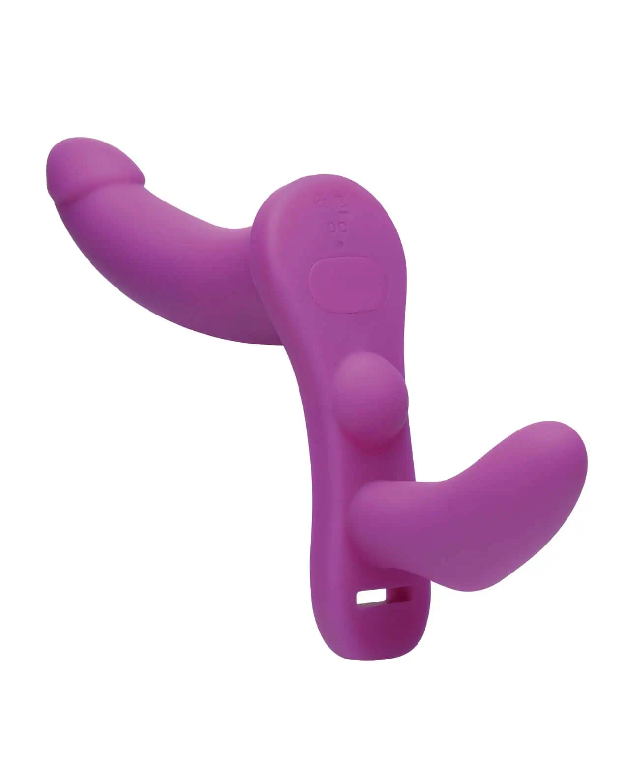 Strap U Double Take Vibrating Adjustable Strap On Silicone Rechargeable Waterproof Purple - Image 2