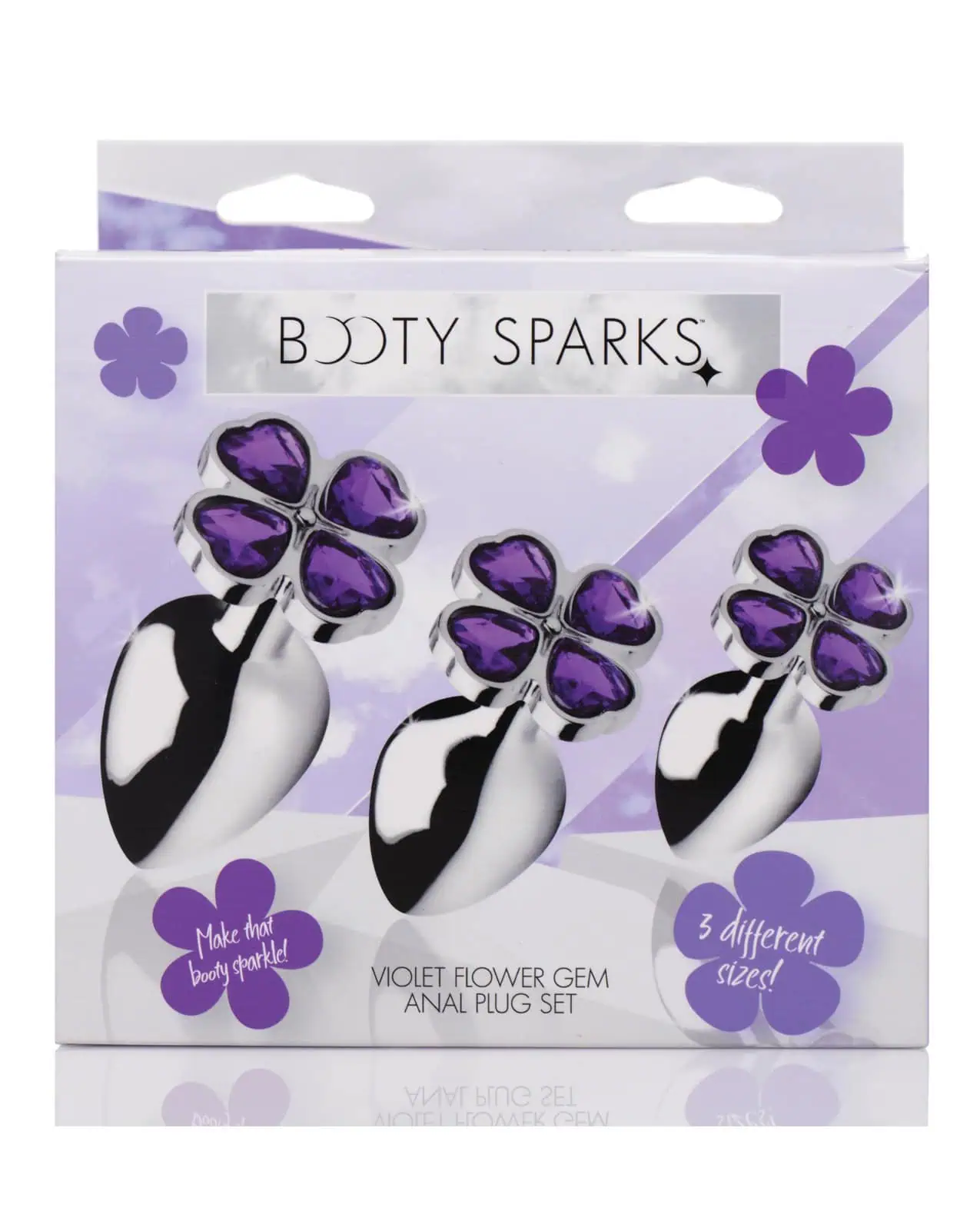 BootySparks Violet Flower Gem Anal Plug Set - Image 3