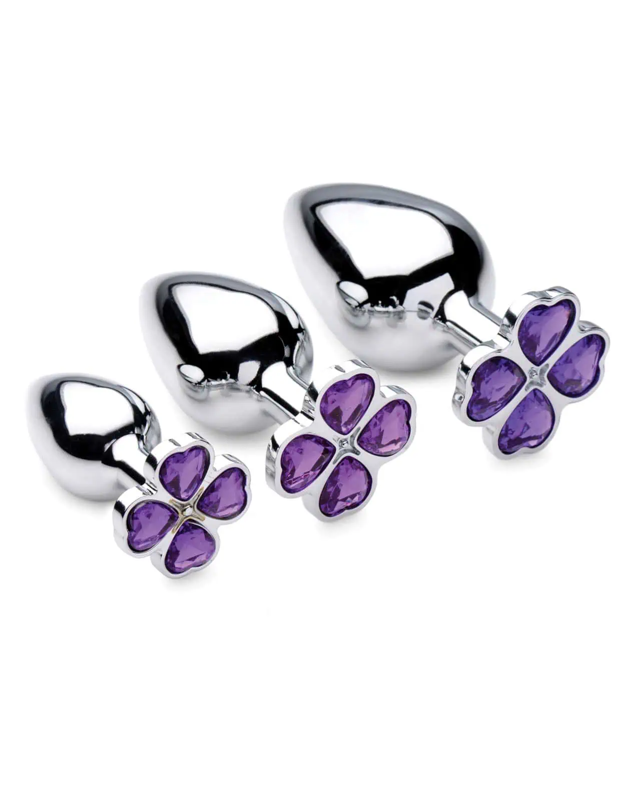 BootySparks Violet Flower Gem Anal Plug Set - Image 4