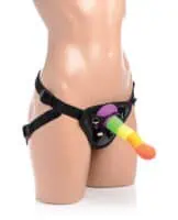 Strap U Proud Rainbow Dildo W/harness - Image 4